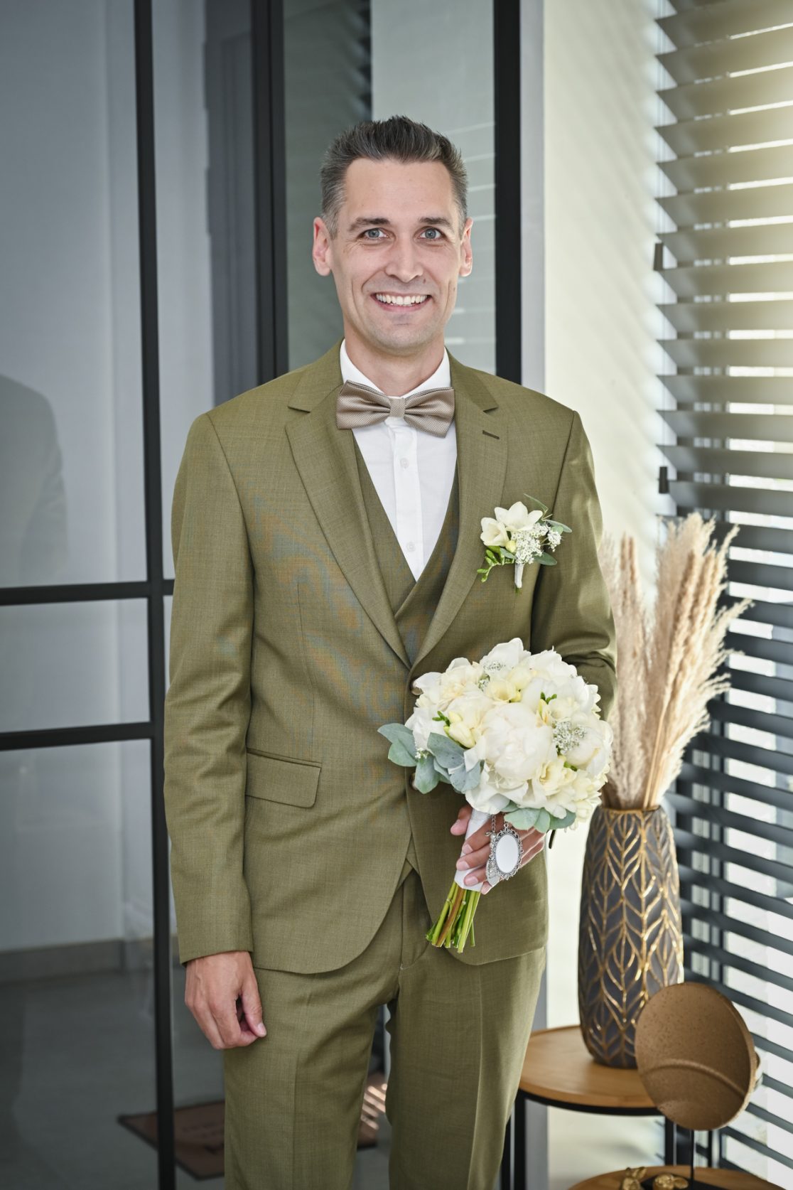 Moment uit de receptie van het huwelijk van Wim en Mieke.