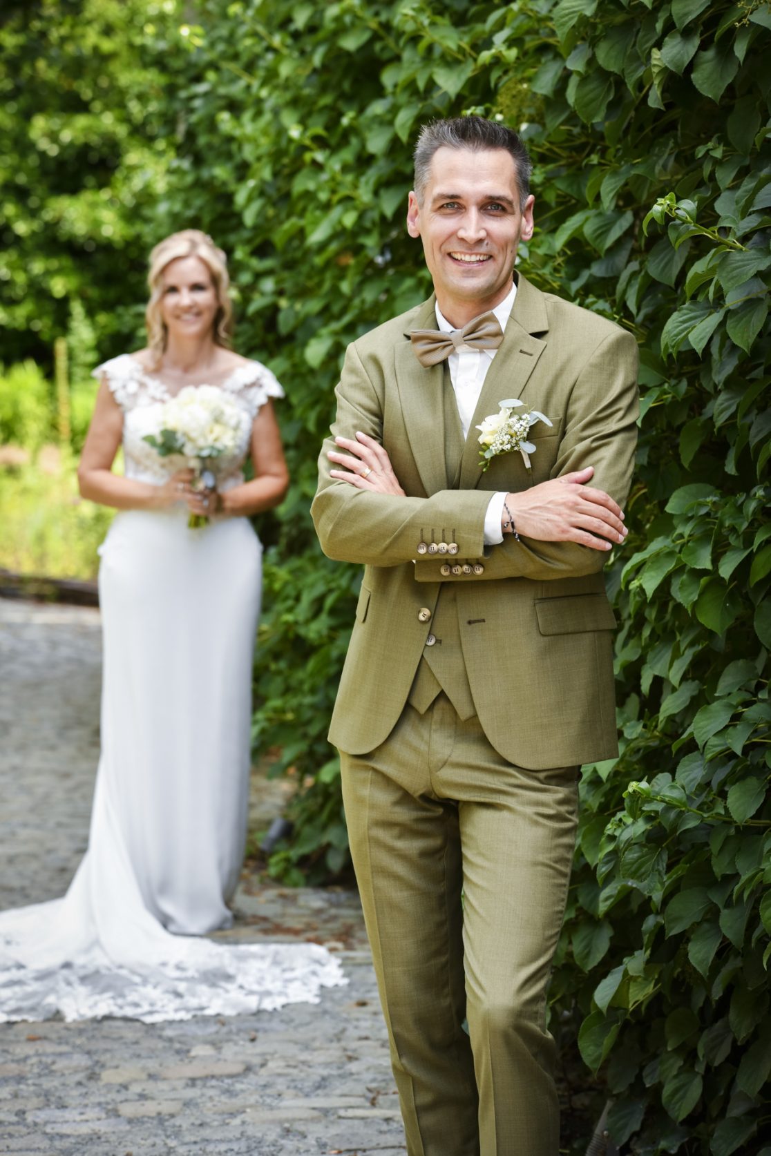 Moment uit de receptie van het huwelijk van Wim en Mieke.