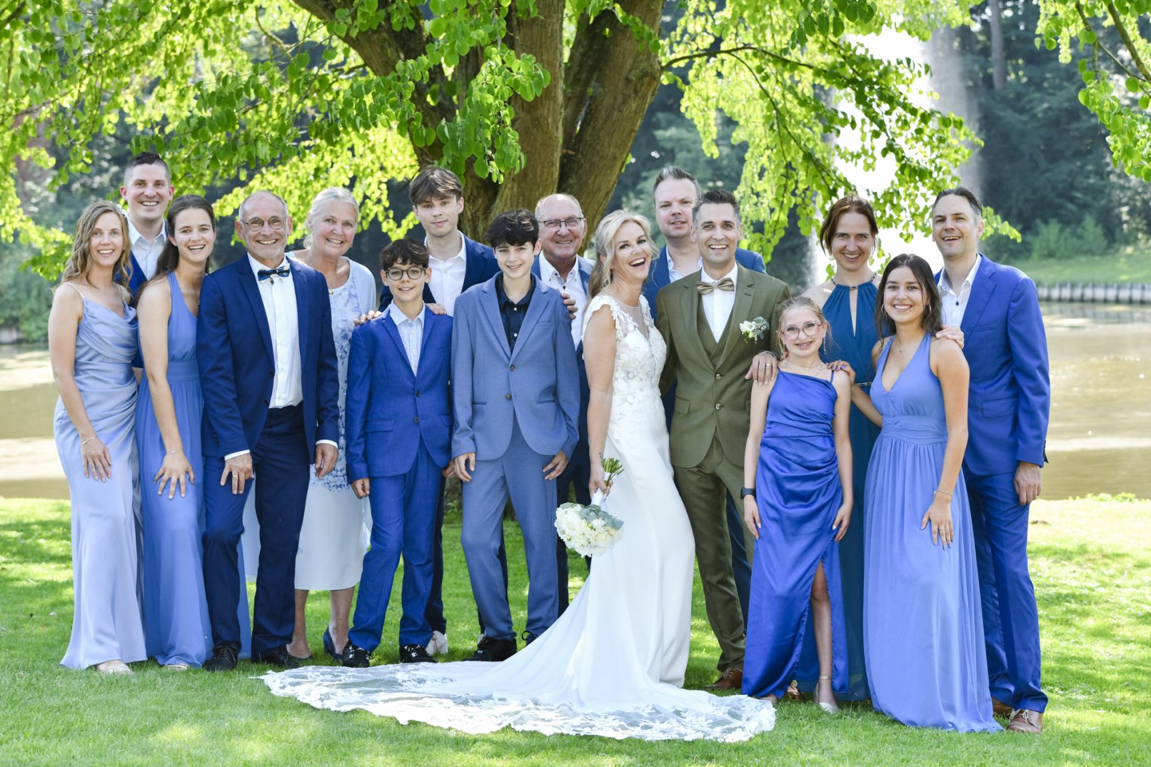 Moment uit de receptie van het huwelijk van Wim en Mieke.